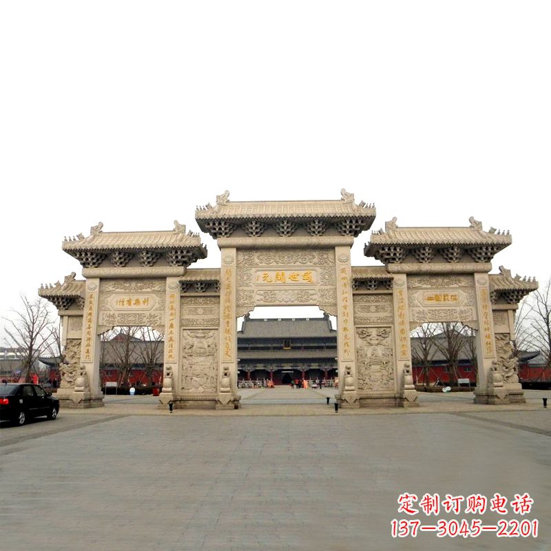 潍坊寺院景区石雕牌坊