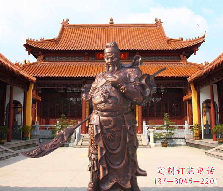 潍坊提刀武财神关公铜雕