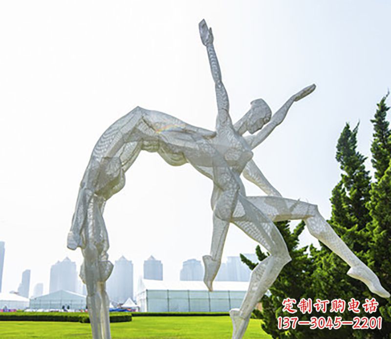 潍坊体操运动员不锈钢雕塑