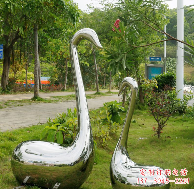 潍坊天鹅抽象不锈钢雕塑
