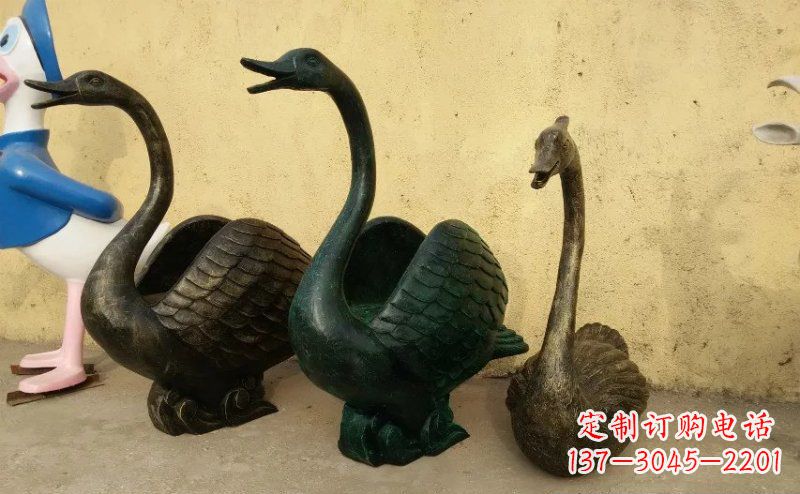 潍坊天鹅动物铜雕 (3)