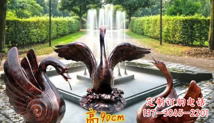 潍坊天鹅喷泉铜雕塑