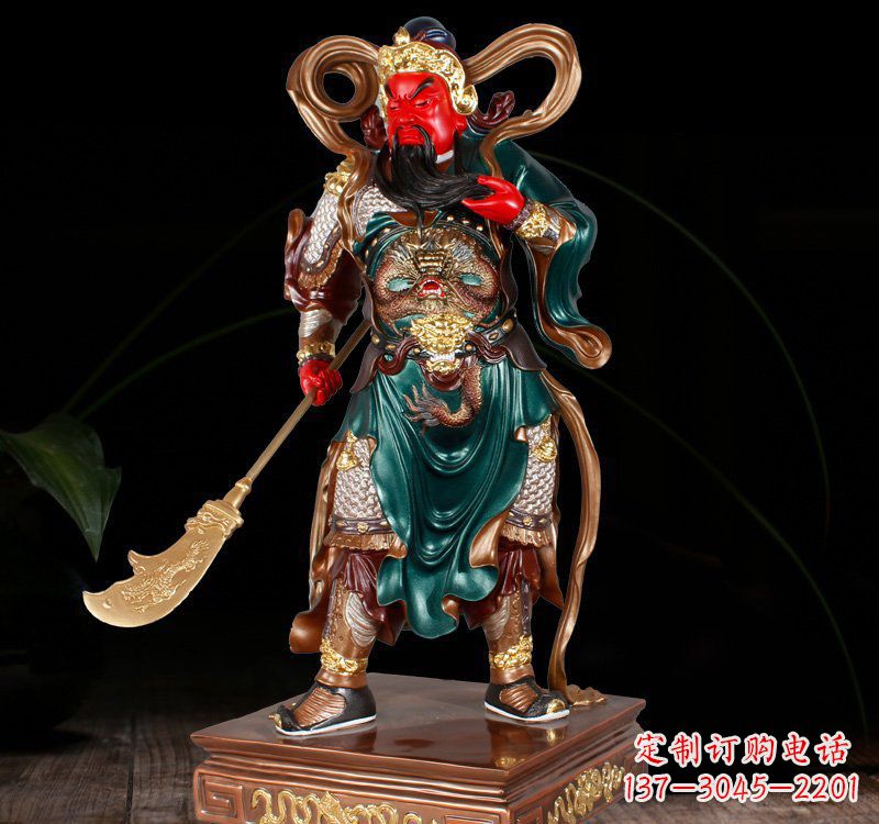 潍坊铜雕彩绘关公