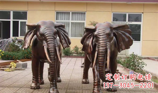 潍坊铜雕大象公司门口动物雕塑