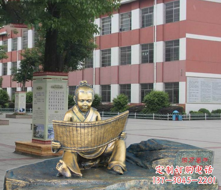 潍坊铜雕读书儿童雕塑