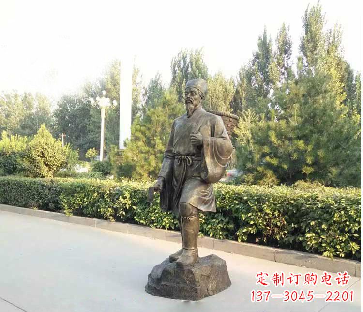 潍坊铜雕古代名医李时珍雕塑