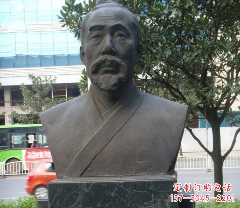 潍坊铜雕管仲名人雕塑肖像