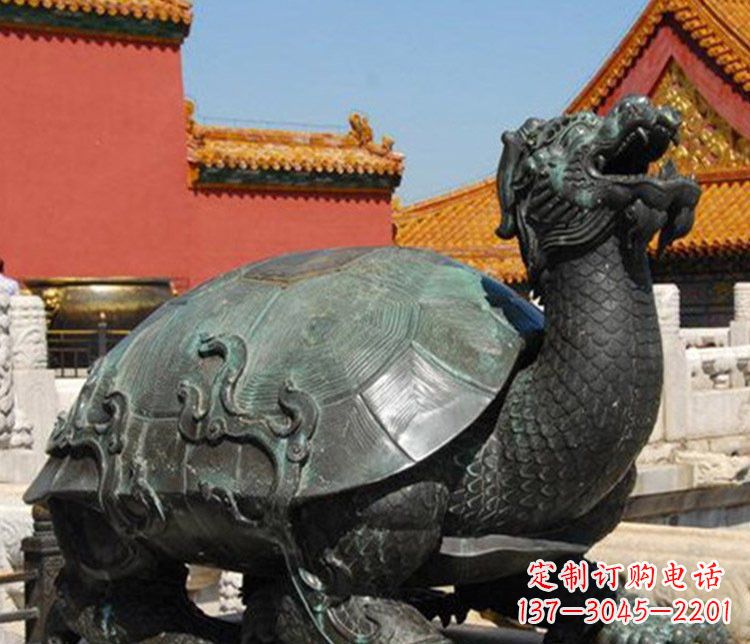 潍坊铜雕广场龙龟动物雕塑