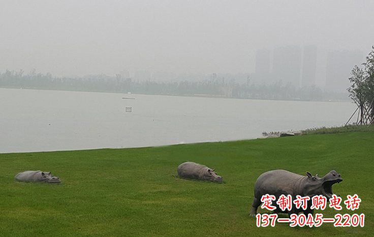 潍坊铜雕河马公园动物雕塑