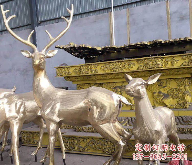 潍坊铜雕户外动物小鹿雕塑