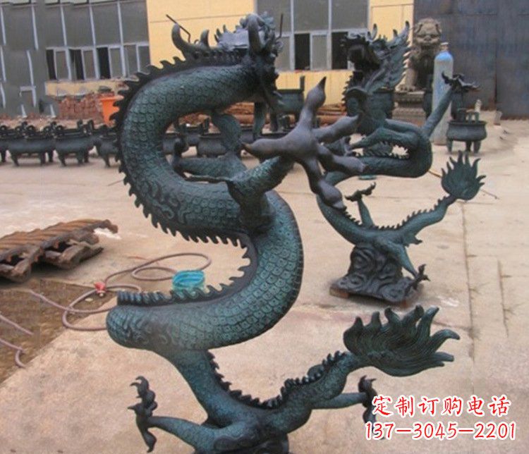 潍坊铜雕户外装饰神龙雕塑摆件
