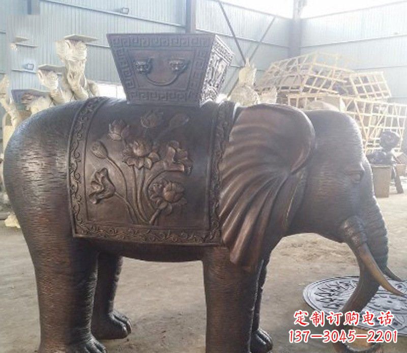 潍坊铜雕吉祥大象园林动物摆件
