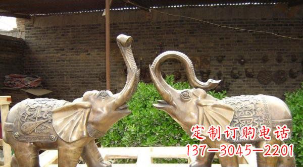 潍坊铜雕吉祥小象公园动物雕塑