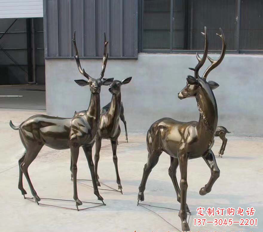 潍坊铜雕鹿群雕塑