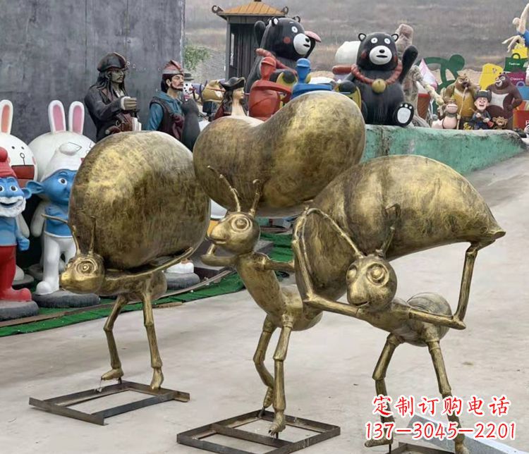 潍坊铜雕蚂蚁搬家雕塑