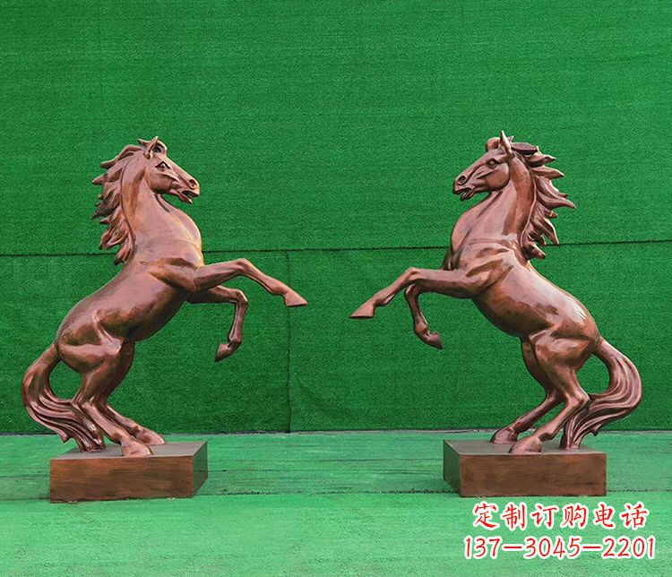 潍坊铜雕企业马到成功立马