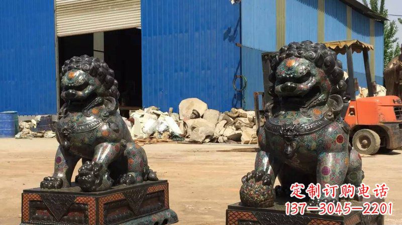 潍坊铜雕企业招财狮子雕塑摆件