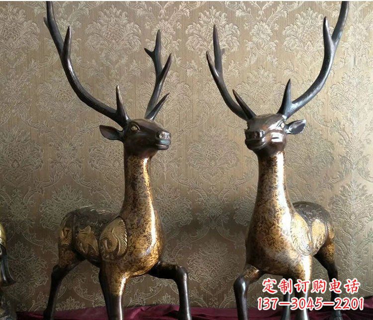 潍坊铜雕室内装饰动物鹿雕塑