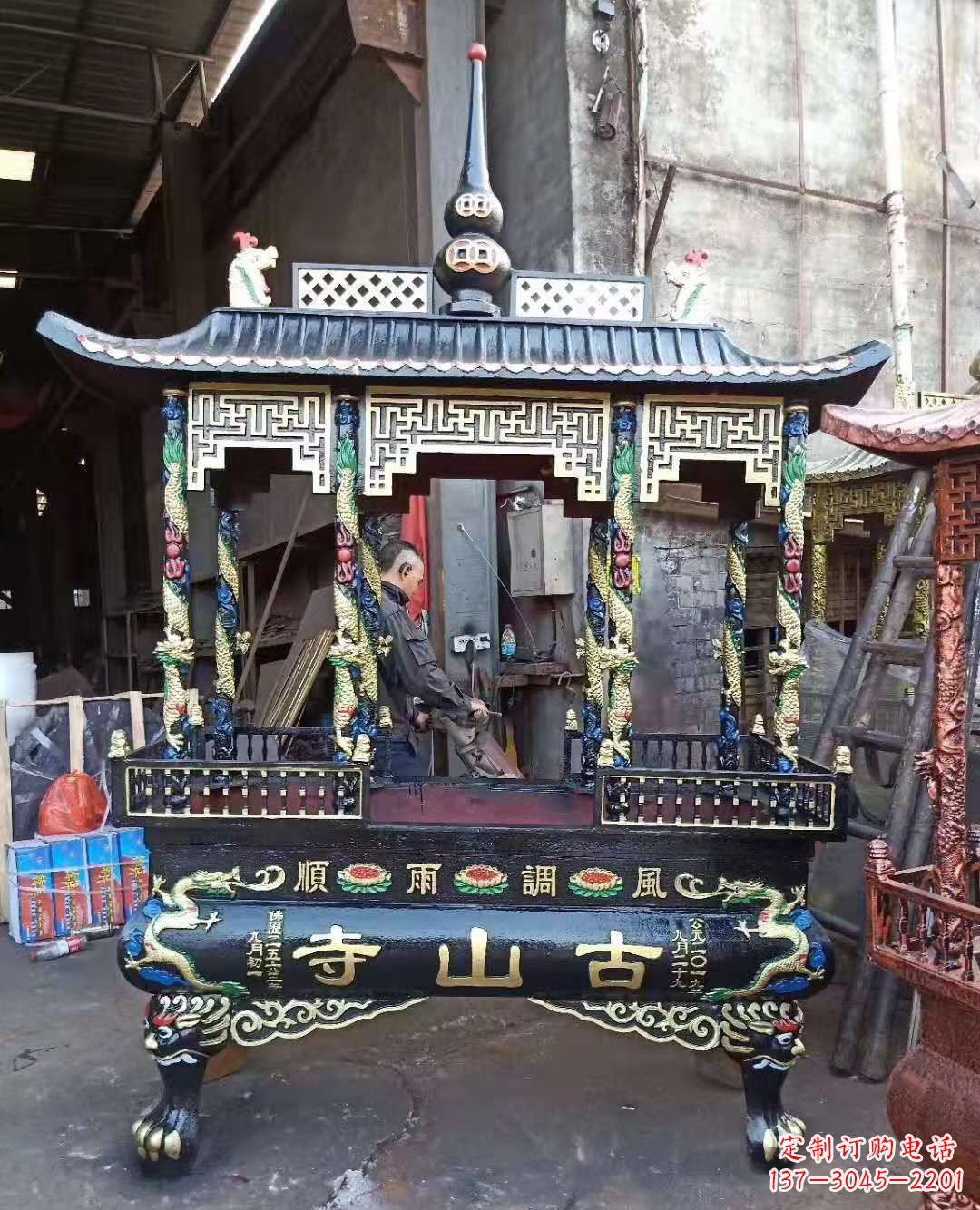 潍坊铜雕香炉寺庙景观雕塑