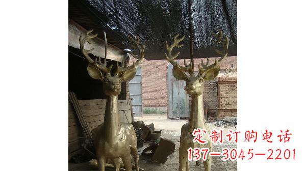潍坊铜雕小鹿公园动物雕塑 (2)