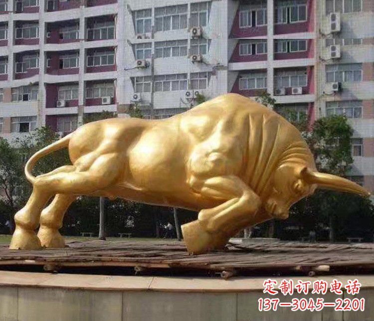 潍坊铜雕小区动物牛摆件 (3)