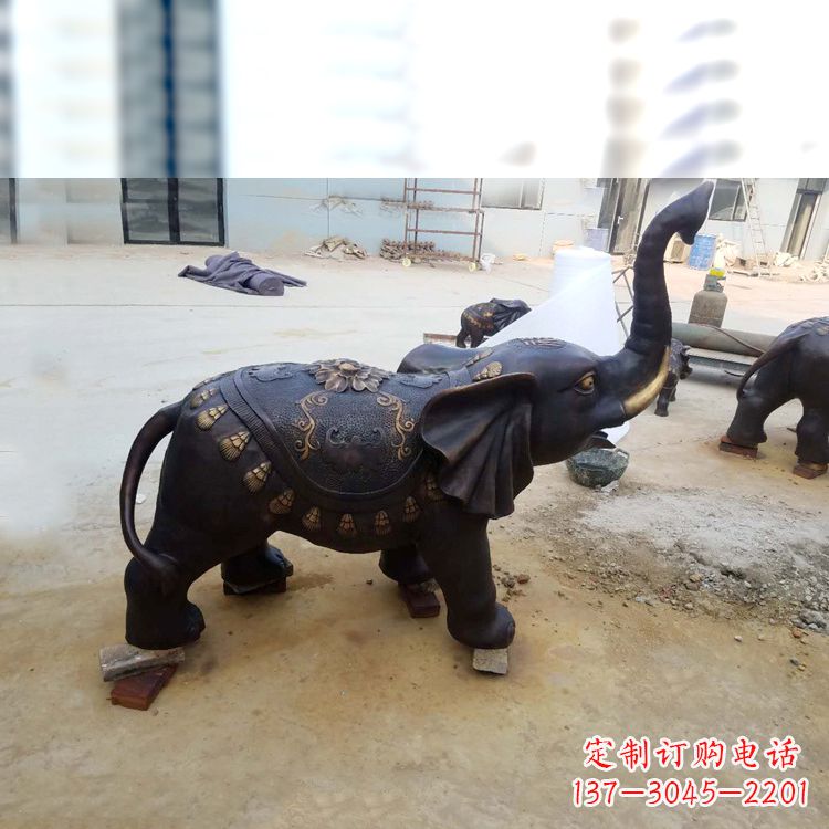 潍坊铜雕小象雕塑摆件