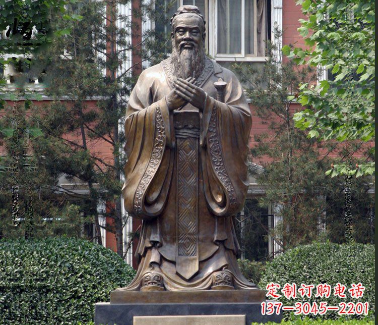 潍坊铜雕学校孔子圣人雕塑摆件 (2)
