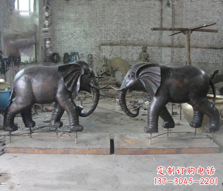 潍坊铜雕园林动物大象雕塑 (2)