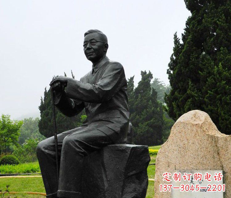 潍坊铜雕园林老舍人物雕塑