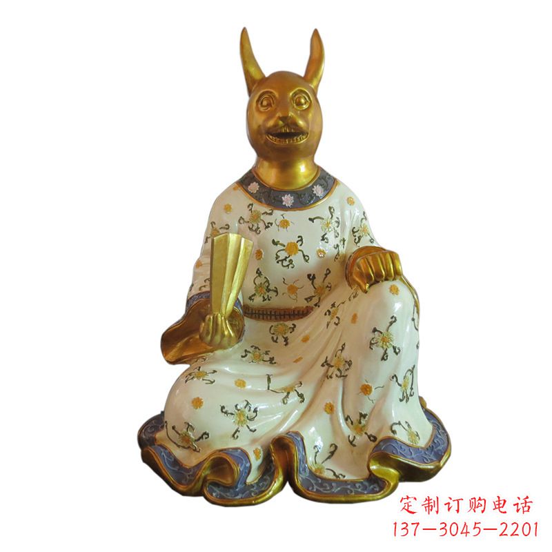 潍坊兔-玻璃钢彩绘生肖雕塑