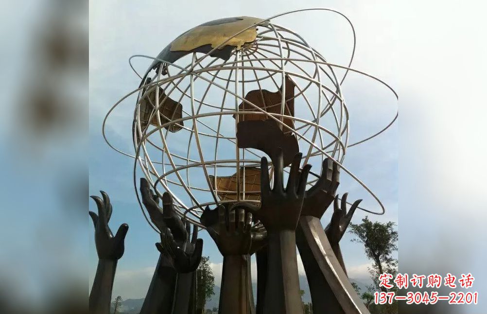 潍坊托起地球不锈钢雕塑