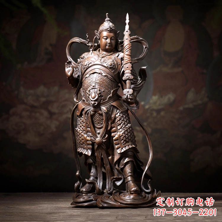 潍坊托塔李靖天王铜雕