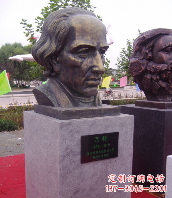 潍坊瓦特胸像名人铜雕 (2)