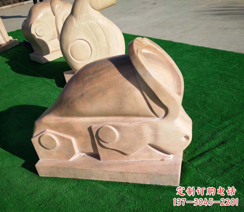 潍坊晚霞红抽象十二生肖石雕
