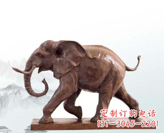 潍坊晚霞红大象公园动物石雕