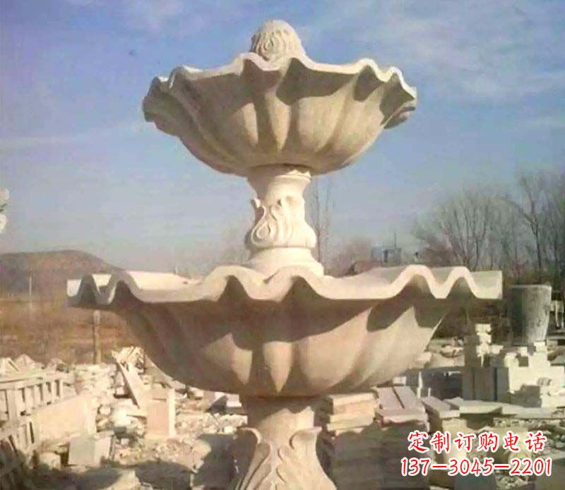 潍坊晚霞红大型喷泉石雕