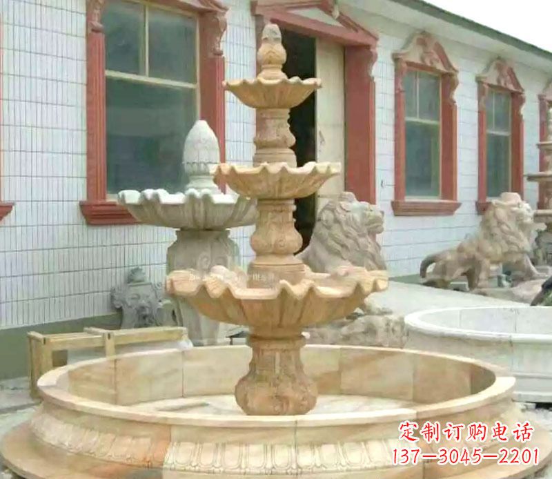 潍坊晚霞红大型喷泉石雕 (3)