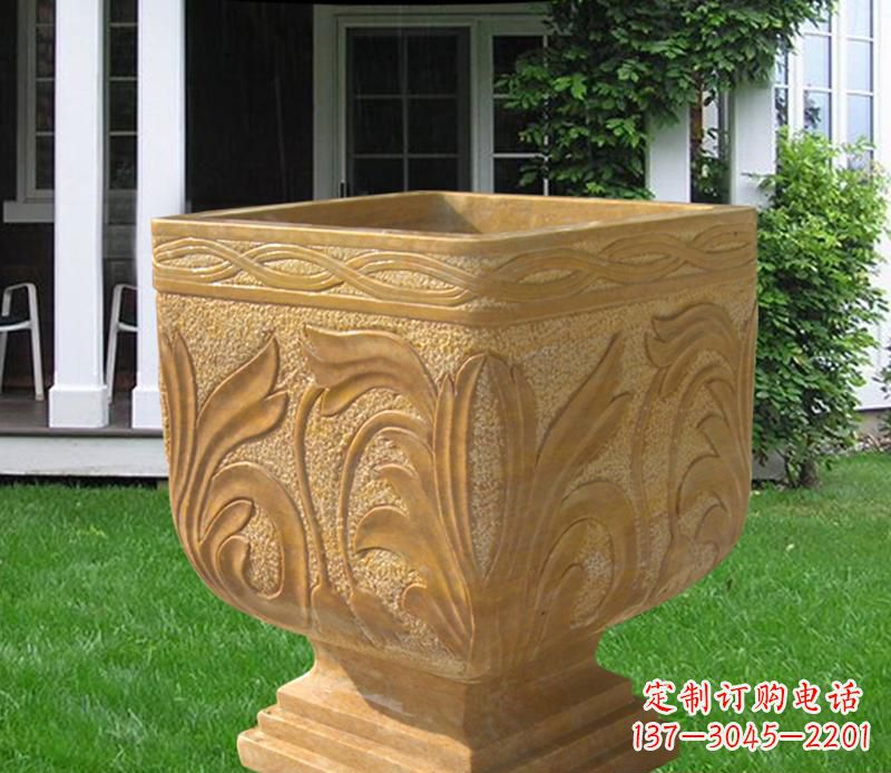 潍坊晚霞红雕刻景观花盆雕塑