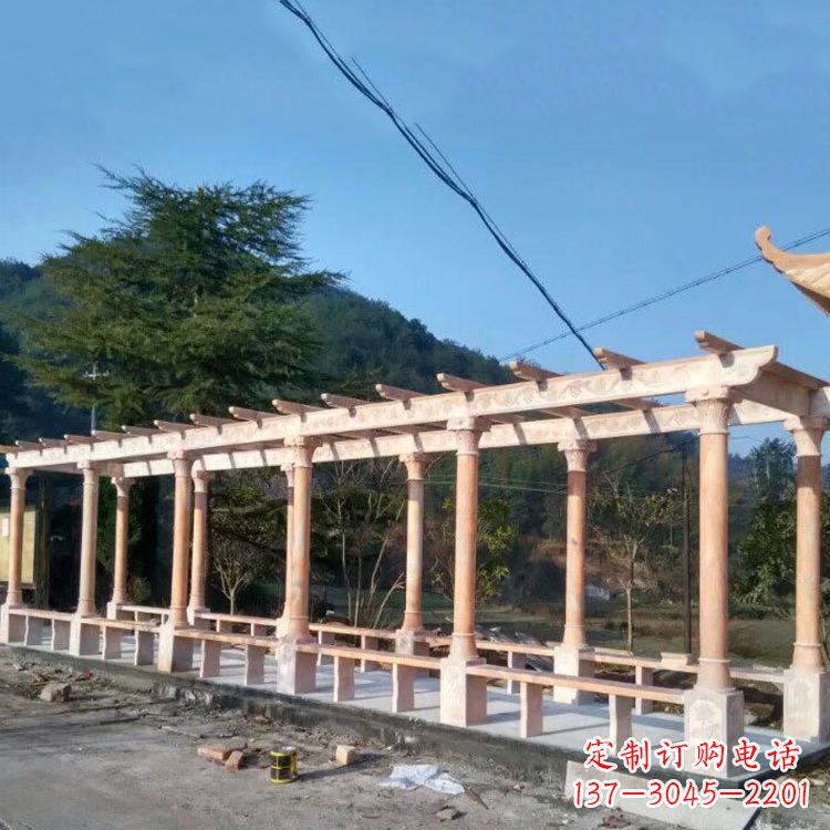 潍坊晚霞红花架长廊