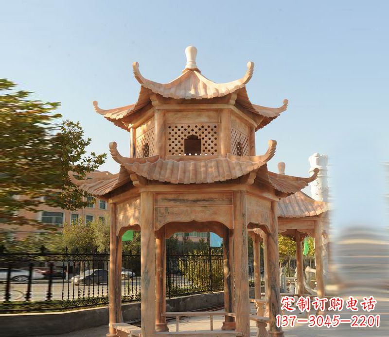 潍坊晚霞红景区休息凉亭