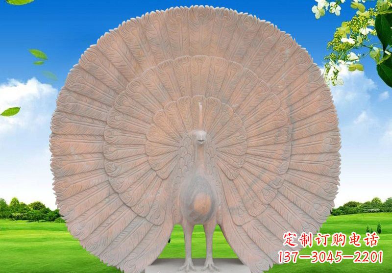 潍坊晚霞红开屏孔雀雕塑