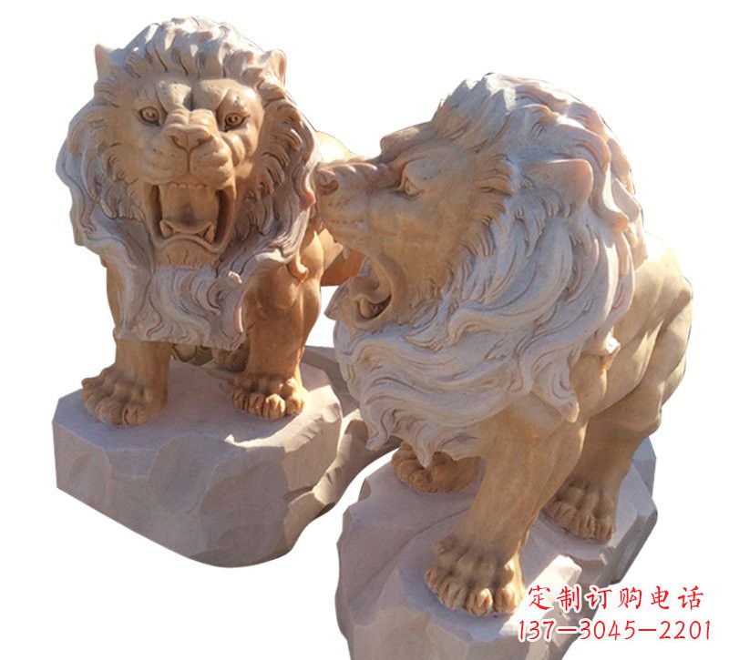 潍坊晚霞红欧式西洋狮子雕塑