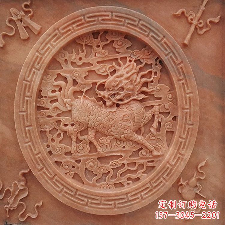 潍坊晚霞红麒麟建筑装饰壁画