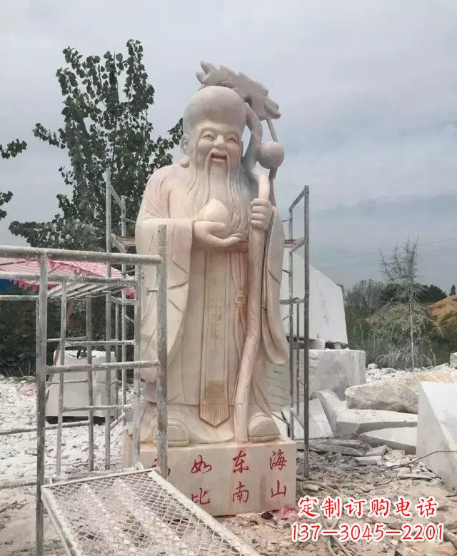 潍坊晚霞红神像老寿星雕塑