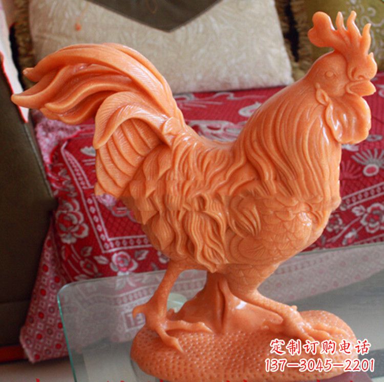 潍坊晚霞红生肖公鸡雕塑