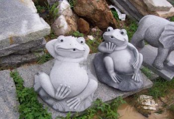 潍坊别具一格的青石青蛙喷水雕塑
