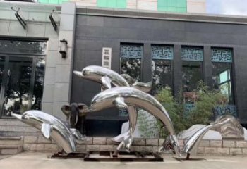 潍坊高端定制不锈钢海豚雕塑