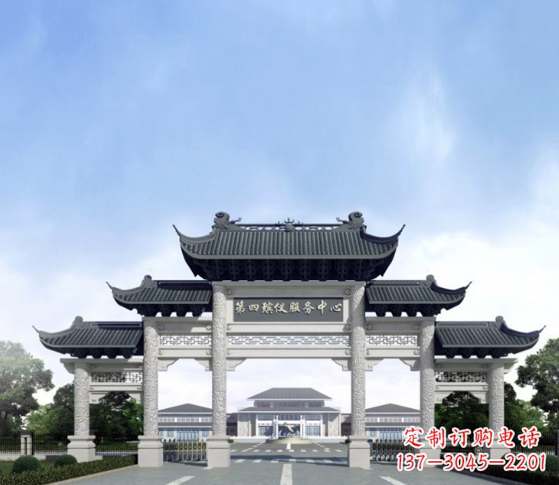 潍坊五门景观石牌坊