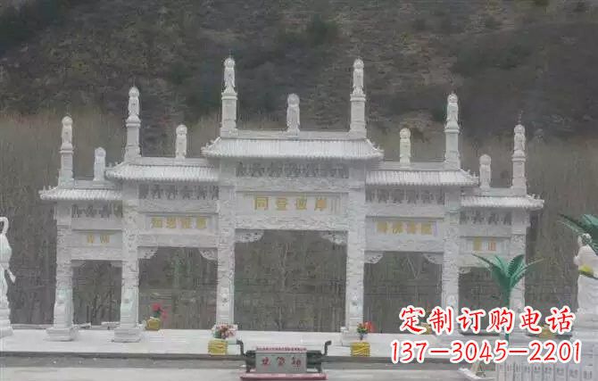 潍坊五门牌坊石雕 (2)