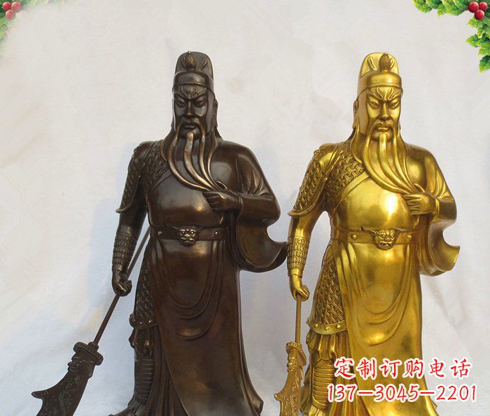 潍坊武财神持刀关公铜雕 (2)